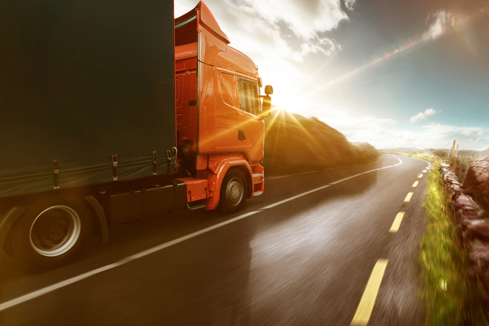 truck on highway truck on highway